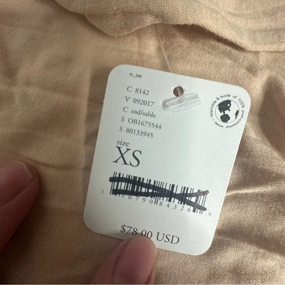 NWT Free People Beach Anytime Midi Long  Sleeve Dress xs in sand - Picture 10 of 15